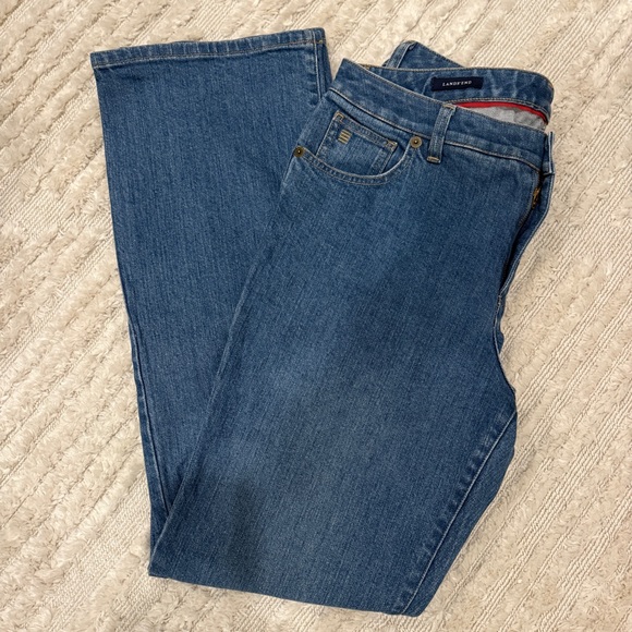 Lands' End Denim - Boot cut jeans denim medium wash size 12 , lands end